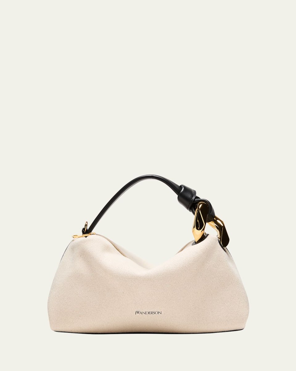 Chain Twill Canvas & Leather Crossbody Bag