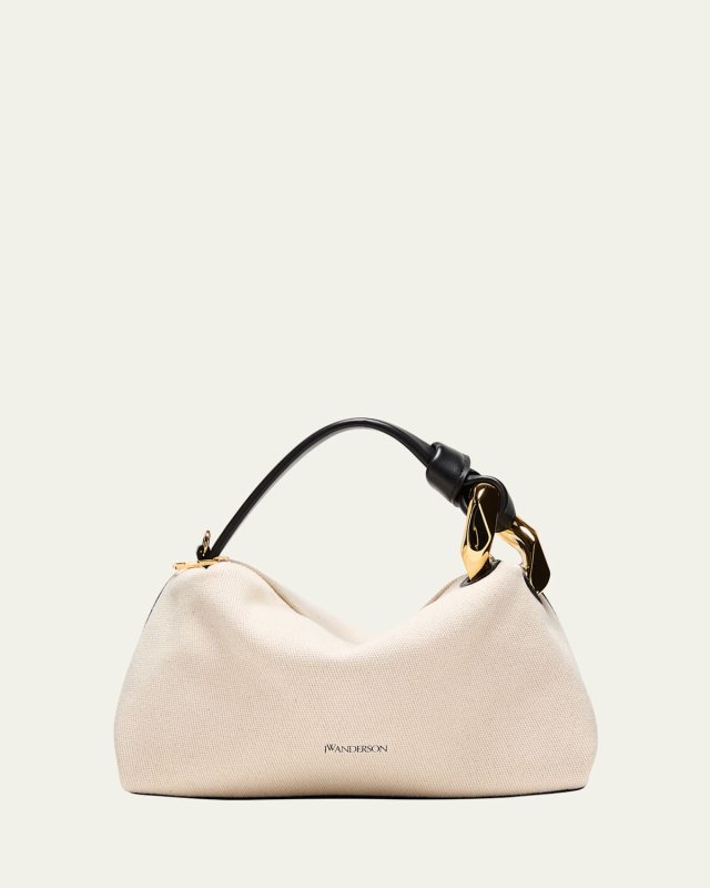Chain Twill Canvas & Leather Crossbody Bag