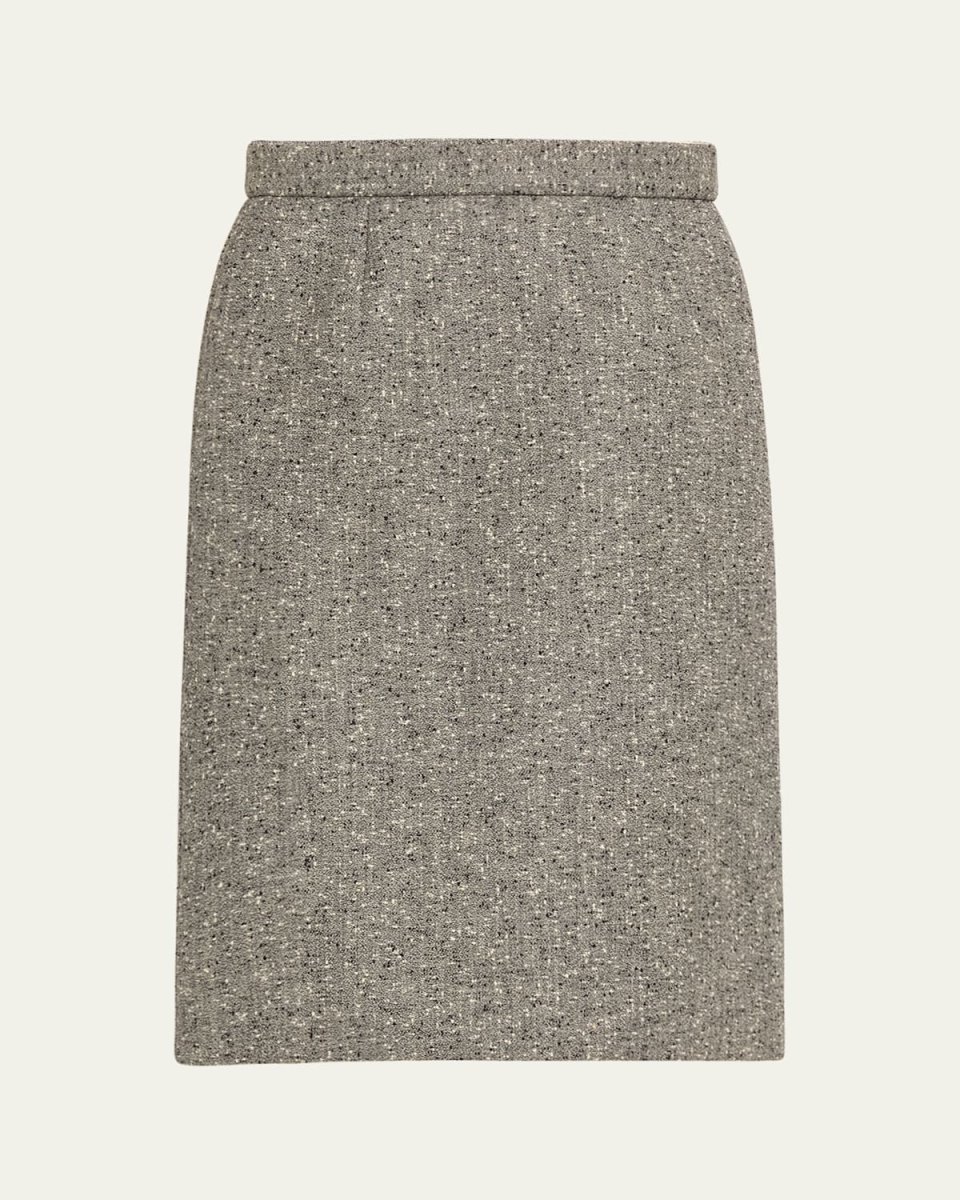 High Waisted Wool Exaggerated Pencil Skirt