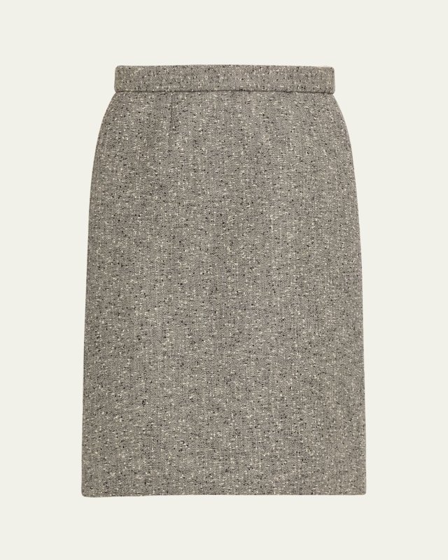 High Waisted Wool Exaggerated Pencil Skirt