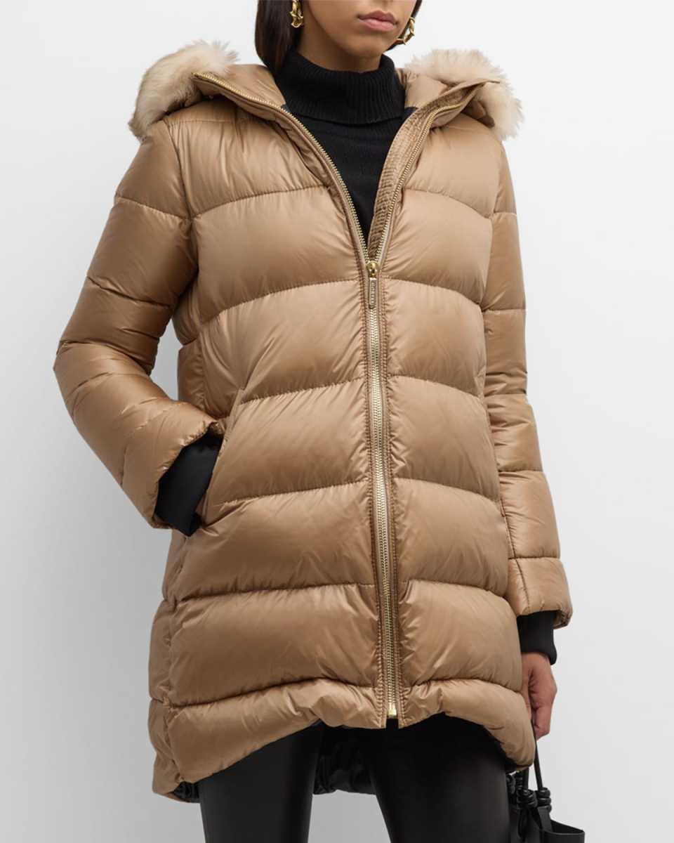Apres-Ski Down-Filled Jacket With Detachable Toscana Shearling Lamb Hood Tri