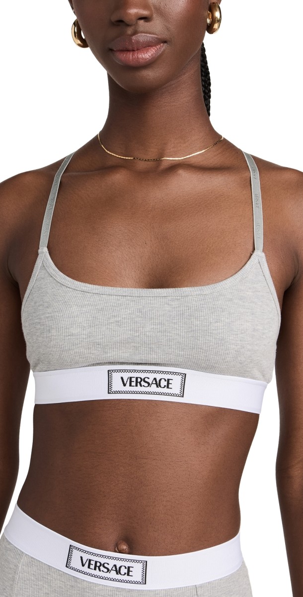 Versace Underwear Bra Cotton Rib + Elastic Versace Canet Grey Melanges