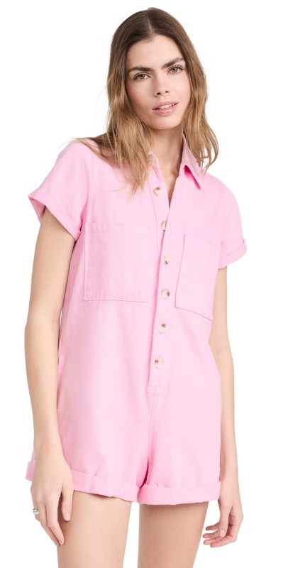 Show Me Your Mumu Range Romper candy pink denim