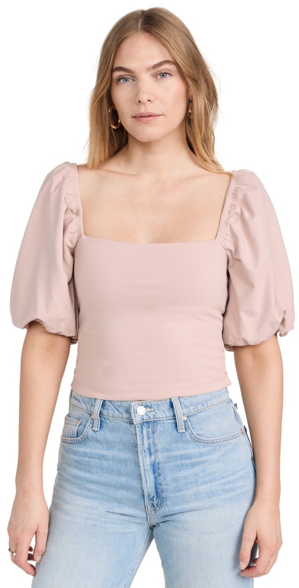Susana Monaco Puff Sleeve Top Chamoisee