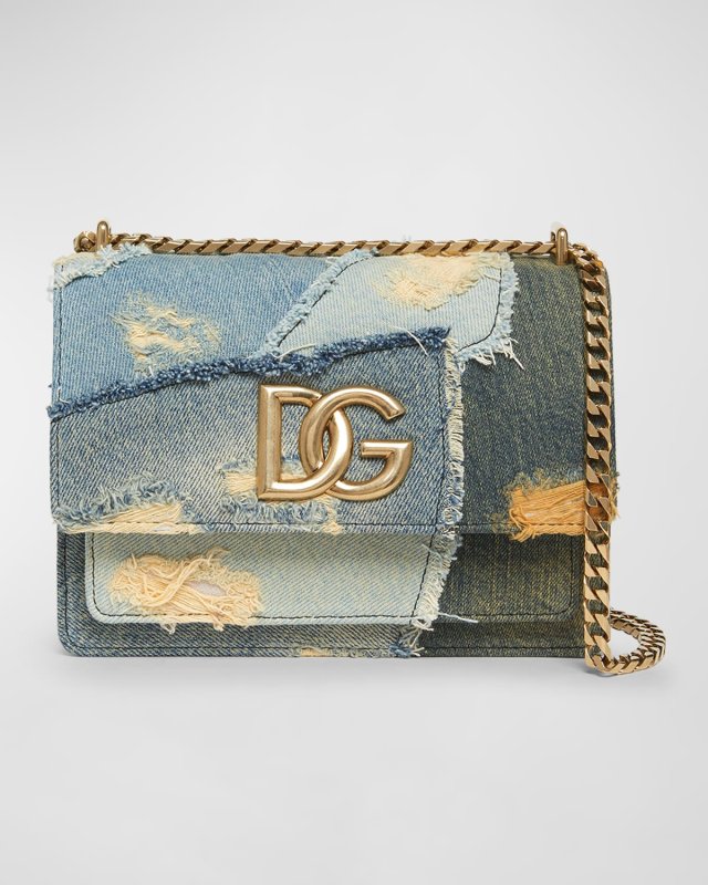 Patchwork Denim Crossbody Bag