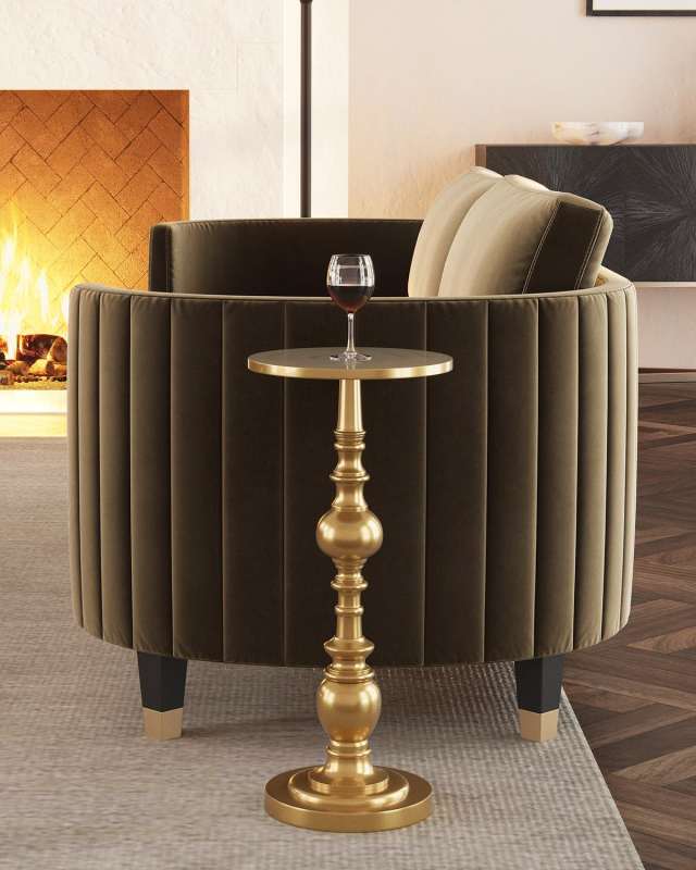 Antique Gold Drink Table
