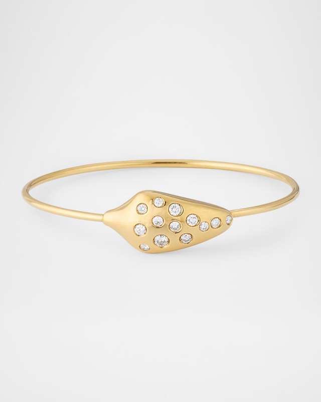 Diamond Serpent Head Bracelet in 18k Yellow Gold