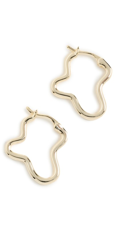 By Adina Eden Squiggly Shape Hoop Earrings Gold
