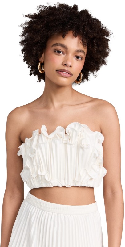 AMUR Averi Scallop Top Ivory