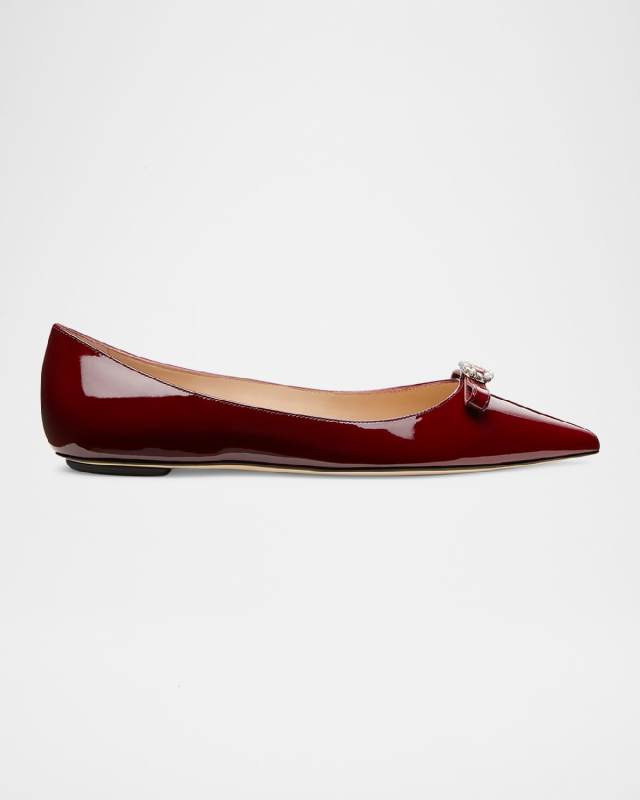 Diana Patent Bow Ballerina Flats