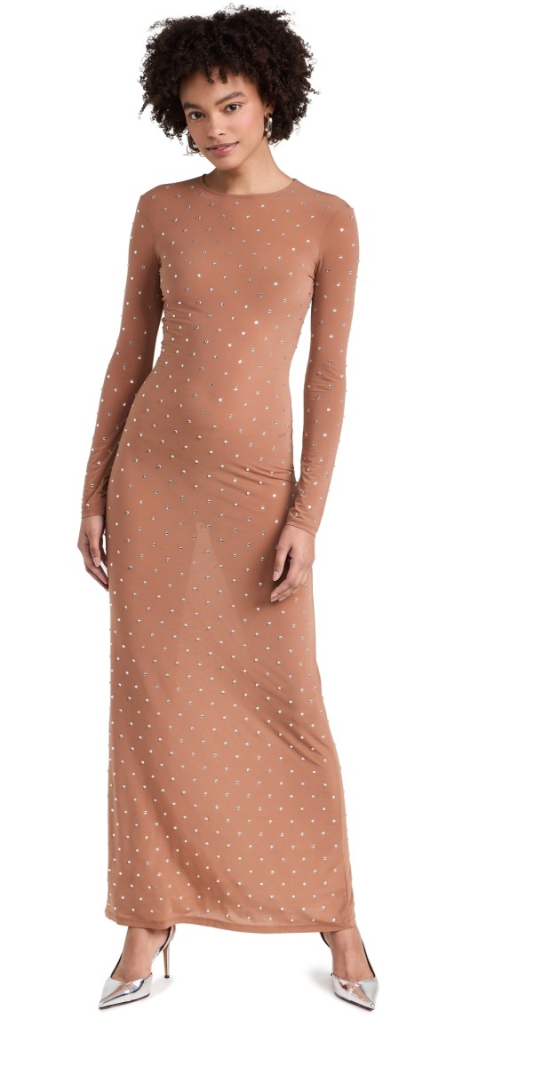 rabanne Embellished Maxi Dress New Caramel