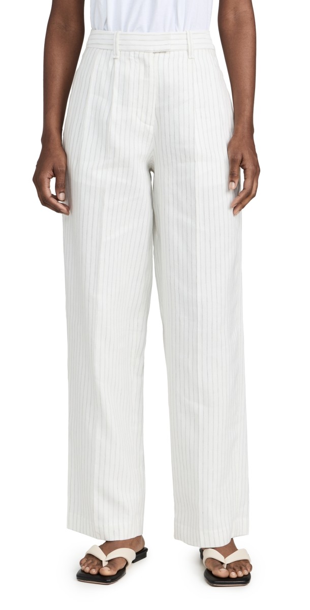 rag & bone Newman Linen Pants Whtstripe