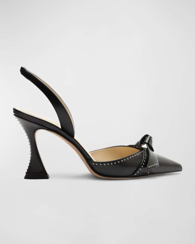 Clarita Bell Leather Stud Halter Pumps