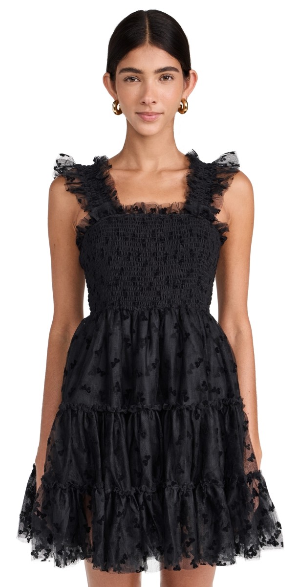 En Saison Casey Flutter Mini Dress Black
