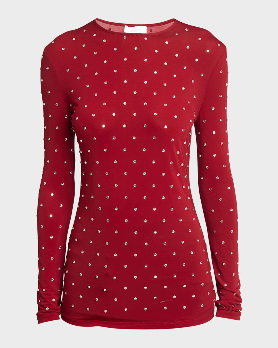 Crystal Studded Jersey Top
