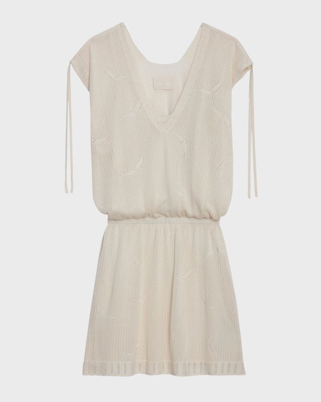Alana Pointelle-Knit Wings Mini Dress