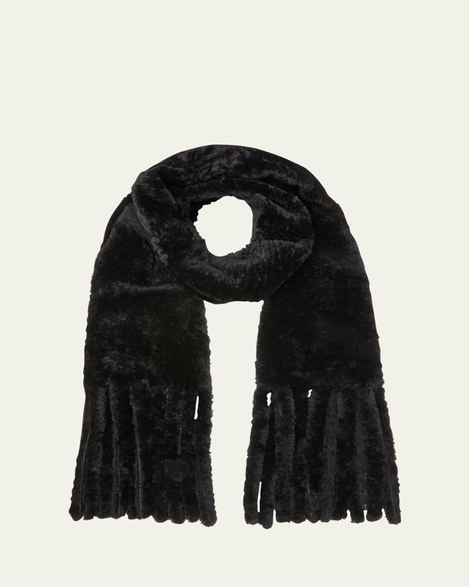 Sheep Shearling Fringe Stole