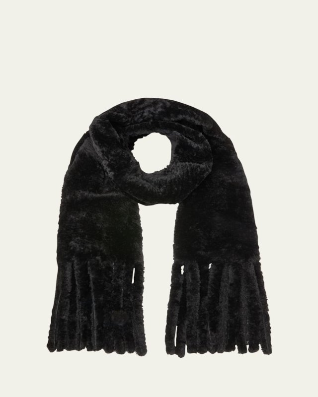 Sheep Shearling Fringe Stole