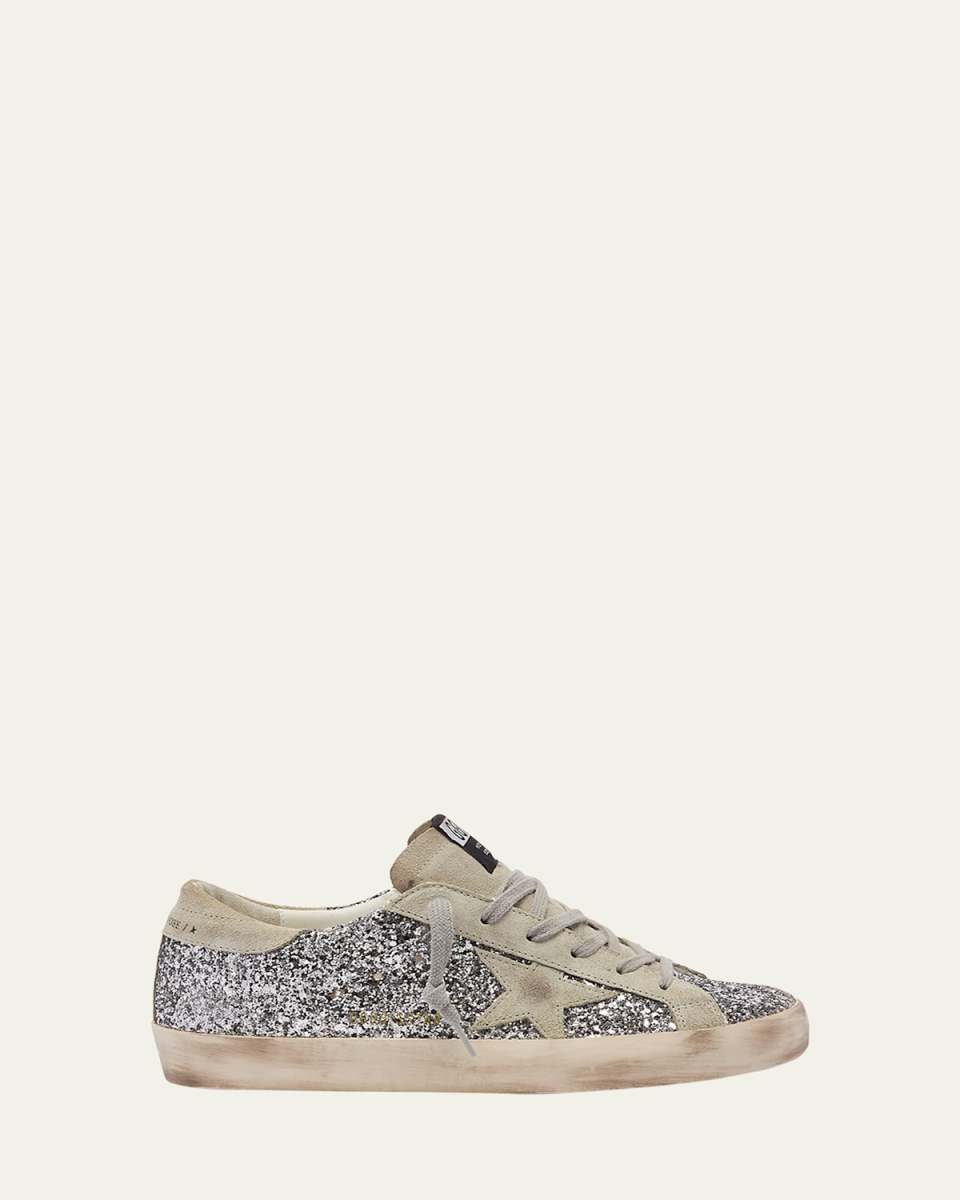 Superstar Suede Glitter Low-Top Sneakers