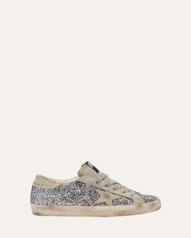 Superstar Suede Glitter Low-Top Sneakers