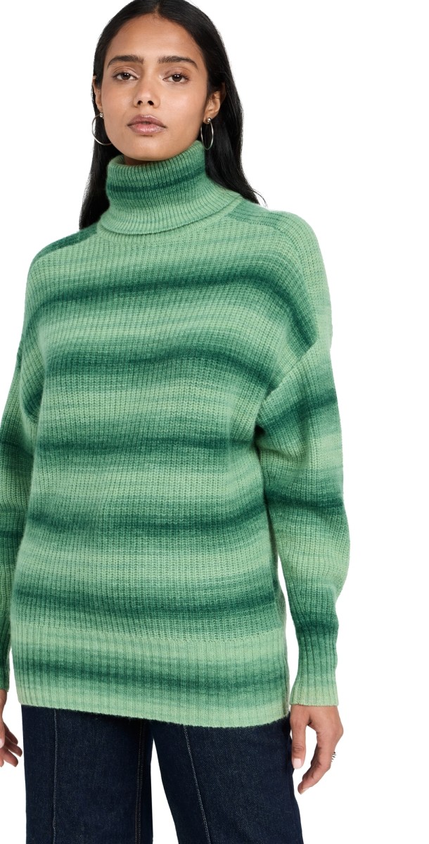Autumn Cashmere Relaxedpace Dyehaker Turtleneck Greenery Combo