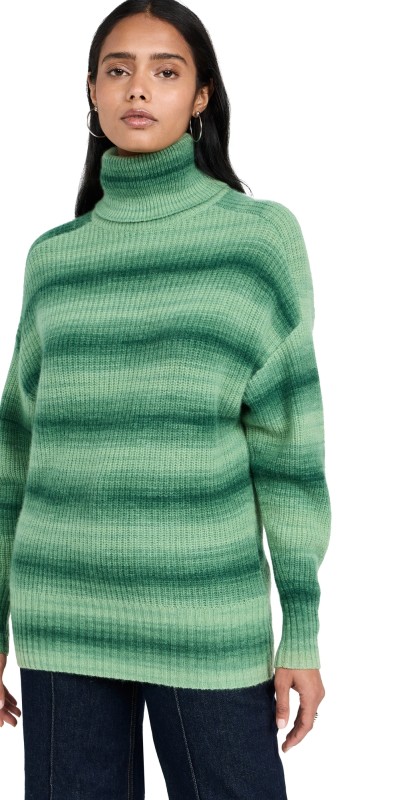 Autumn Cashmere Relaxedpace Dyehaker Turtleneck Greenery Combo