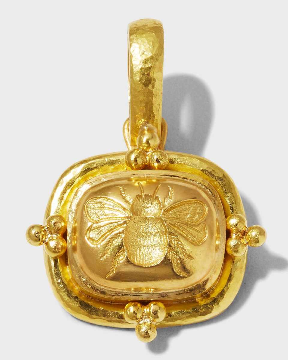 19K Gold Flat Bee Pendant