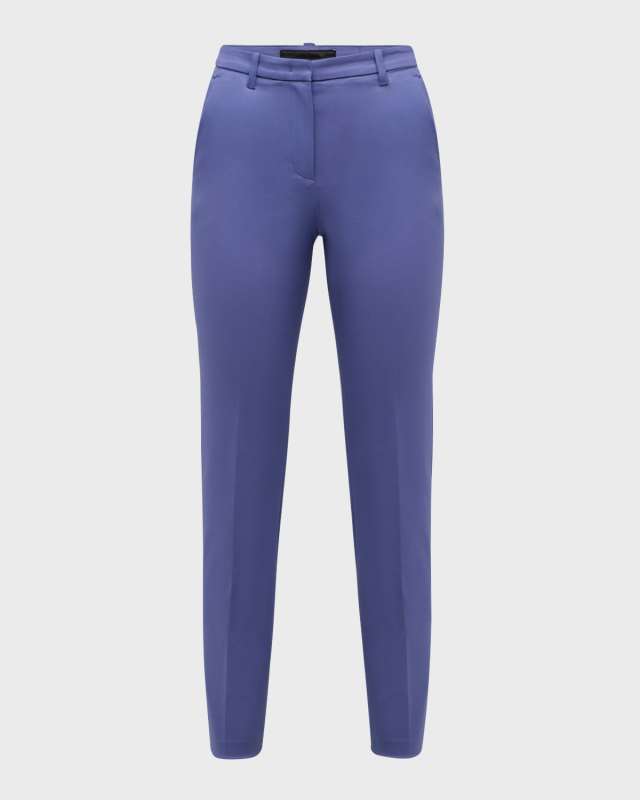 High-Rise Cropped Straight-Leg Trousers
