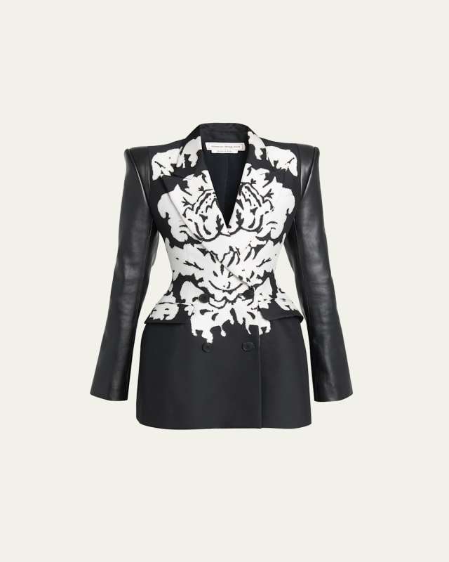 Damask Dripping Blazer Mini Dress