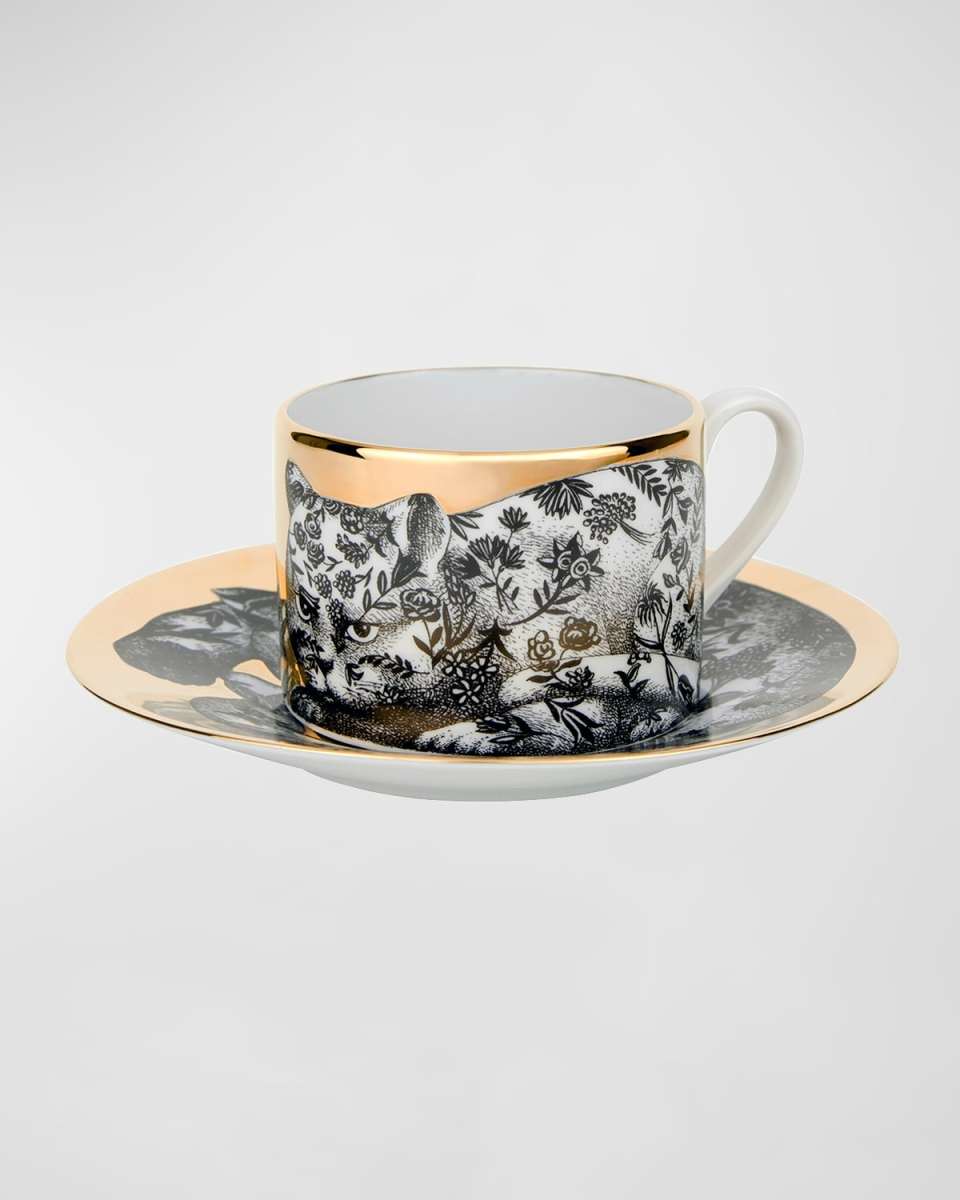 Tea Cup High Fidelity Floral Cat