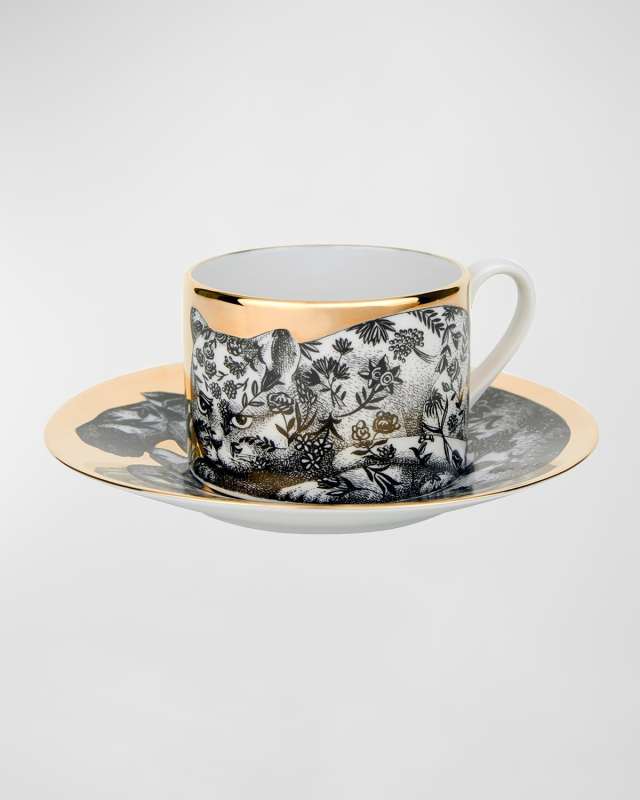 Tea Cup High Fidelity Floral Cat