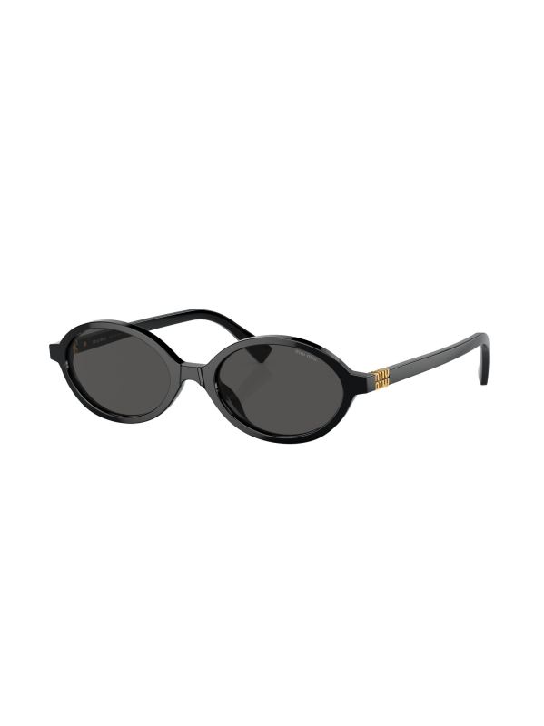 MIU MIU logo-lettering oval sunglasses