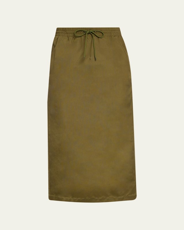 Utility Drawstring Midi Skirt