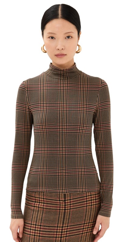 Veronica Beard Jean Nate Top Camel/Black