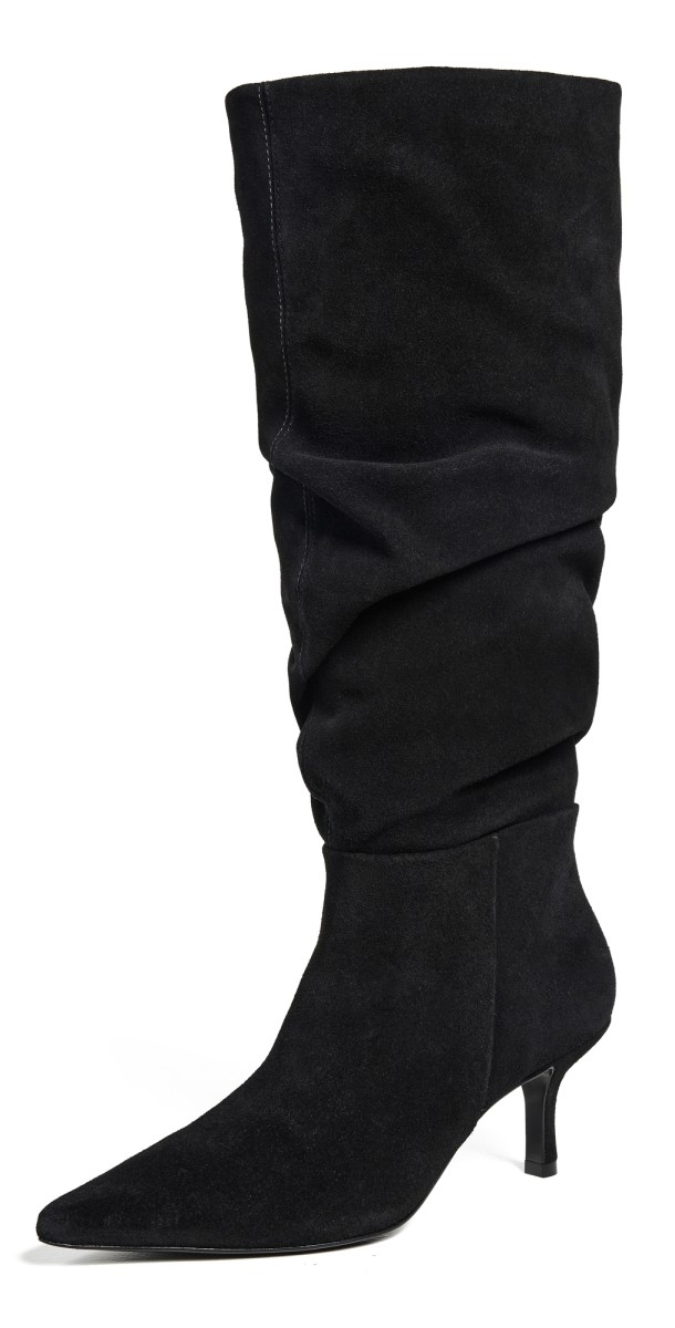 SIMKHAI Jordi Suede Slouch Boots Black