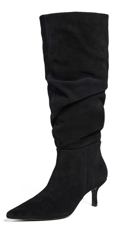SIMKHAI Jordi Suede Slouch Boots Black