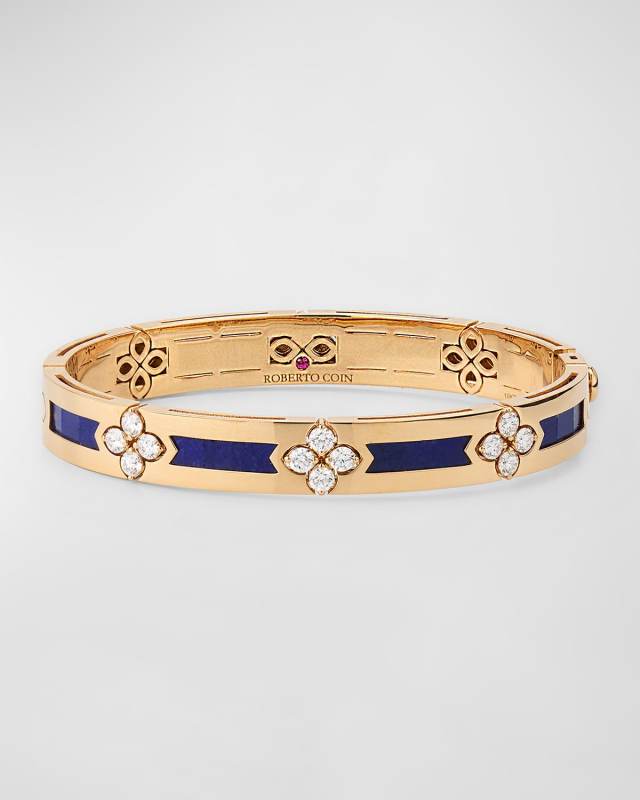 18K Rose Gold Diamond and Lapis Bracelet