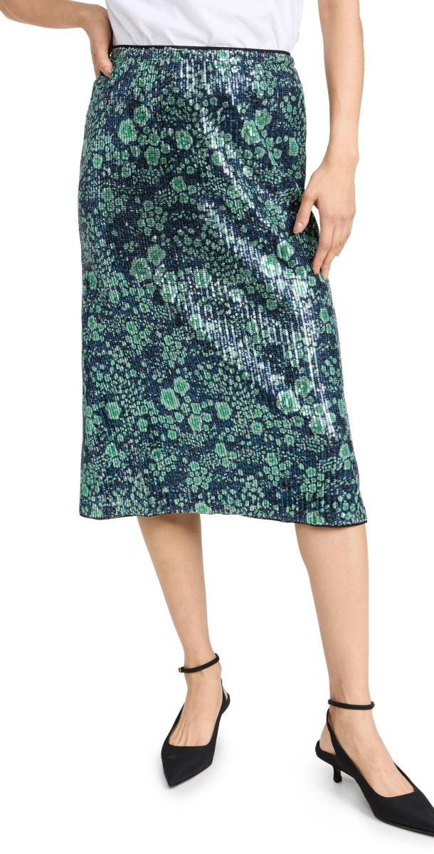BAUM UND PFERDGARTEN Jolette Skirt Green Sequince Flower