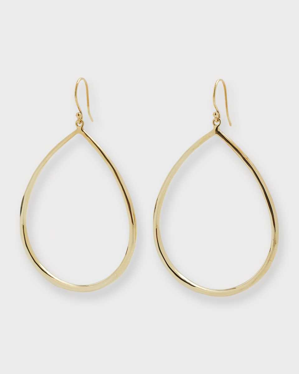 Sculpted Open Teardrop Earrings in 18K Gold