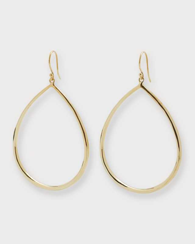 Sculpted Open Teardrop Earrings in 18K Gold