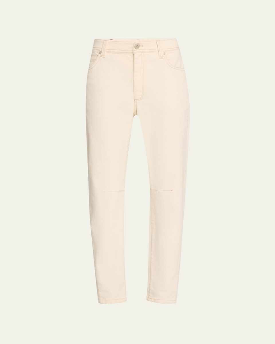 Straight-Leg Ankle Denim Equestrian Jeans