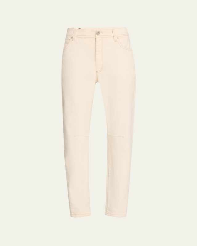 Straight-Leg Ankle Denim Equestrian Jeans