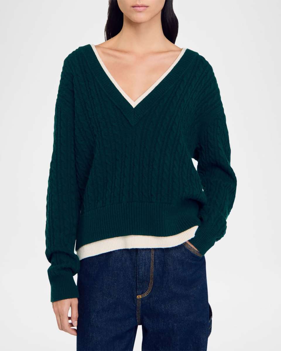 Albus Layered Cable Oversized Wool Cashmere Sweater