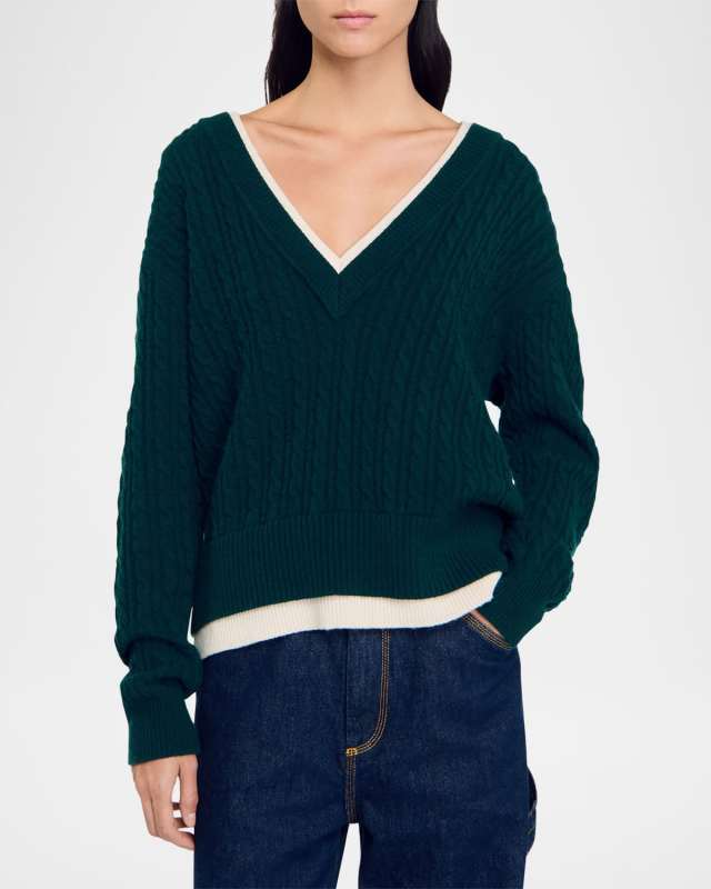 Albus Layered Cable Oversized Wool Cashmere Sweater