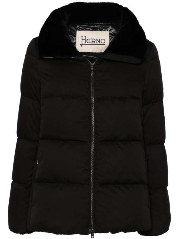 faux-fur collar puffer jacket