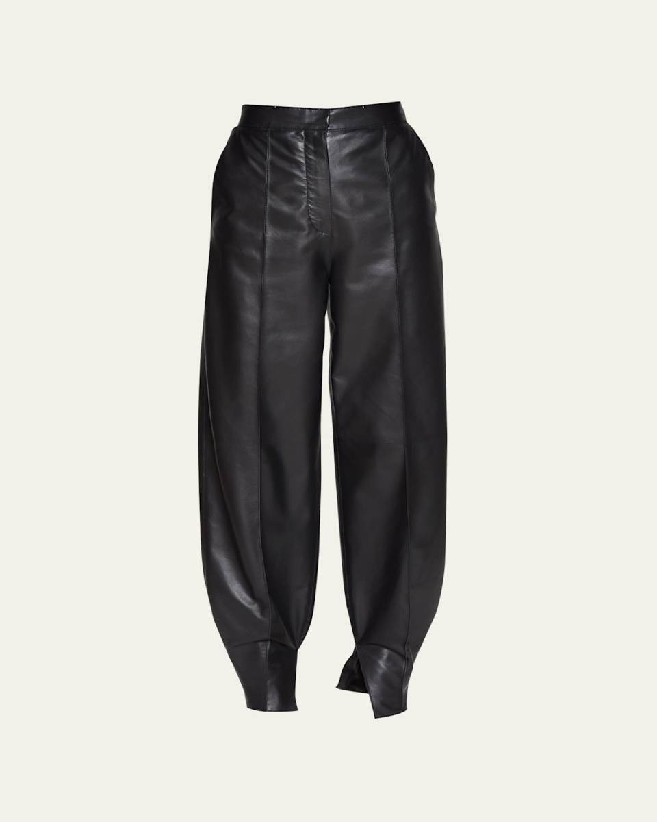Lambskin Leather Balloon Trousers