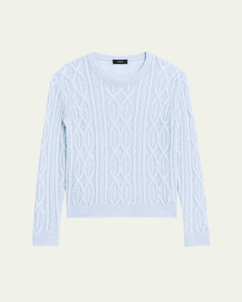 Neo Sag Harbor Viscose Linen Long-Sleeve Aran-Knit Top