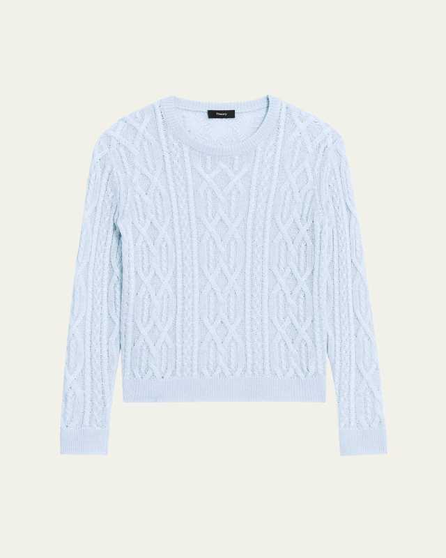 Neo Sag Harbor Viscose Linen Long-Sleeve Aran-Knit Top