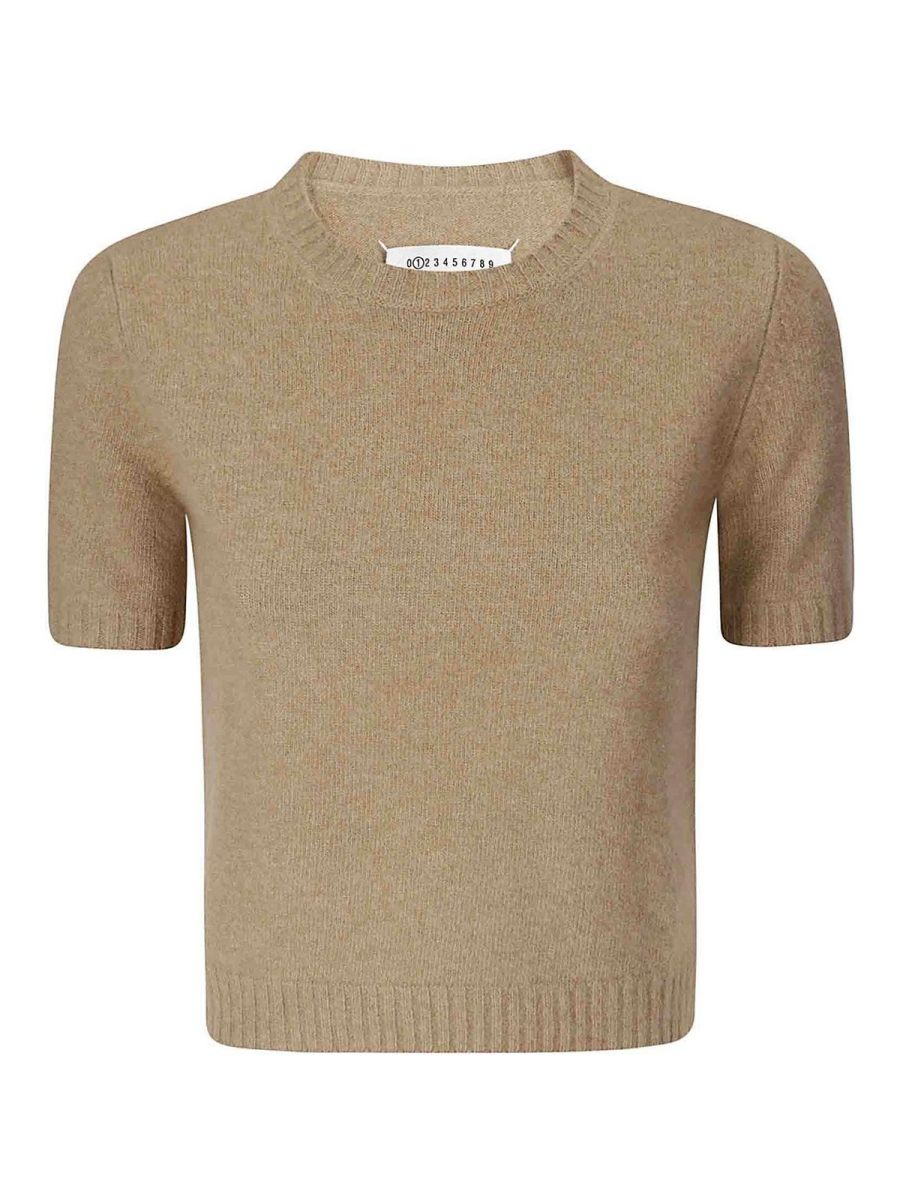 Maison Margiela Pull Col Rond - Beige