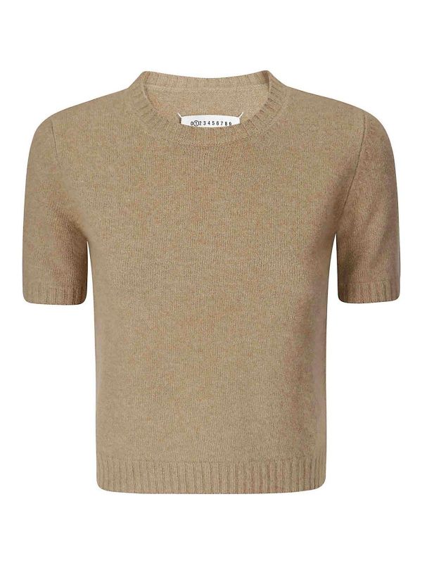 Maison Margiela Pull Col Rond - Beige